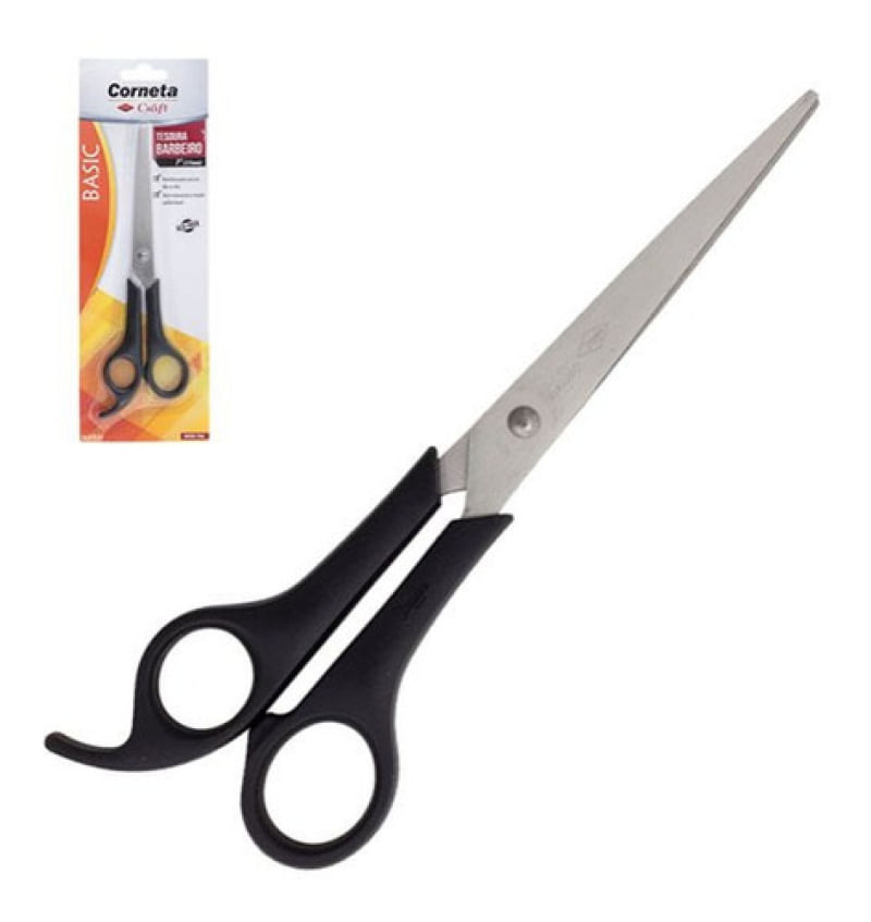 Tesoura Barbeiro Corneta Basic Inox 7  Blister