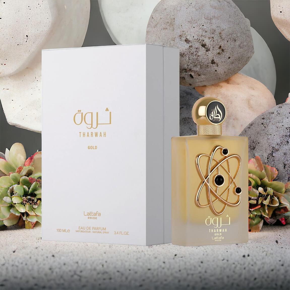 Lattafa Tharwah Gold Eau de Parfum Perfume Feminino 100ml Árabe