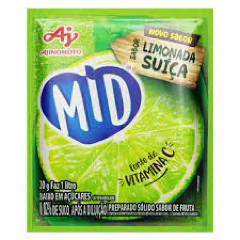 MID Suco em Pó Sabor Limonada Suiça 20 gramas