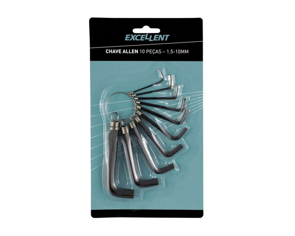 Chave Allen Jg 10Pcs 1,5-10,0Mm C/Argola Blister