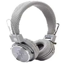 Fone De Ouvido Bluetooth Micro Sd Mp3 Rádio Fm Player - Cinza
