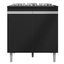 Balcão Cooktop 80cm Andréia 1 Porta Ajl Móveis Preto