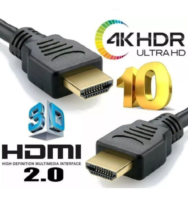 Cabo Hdmi 2.0 2k 4k Blindado = Full Hd 120hz High Speed 10m