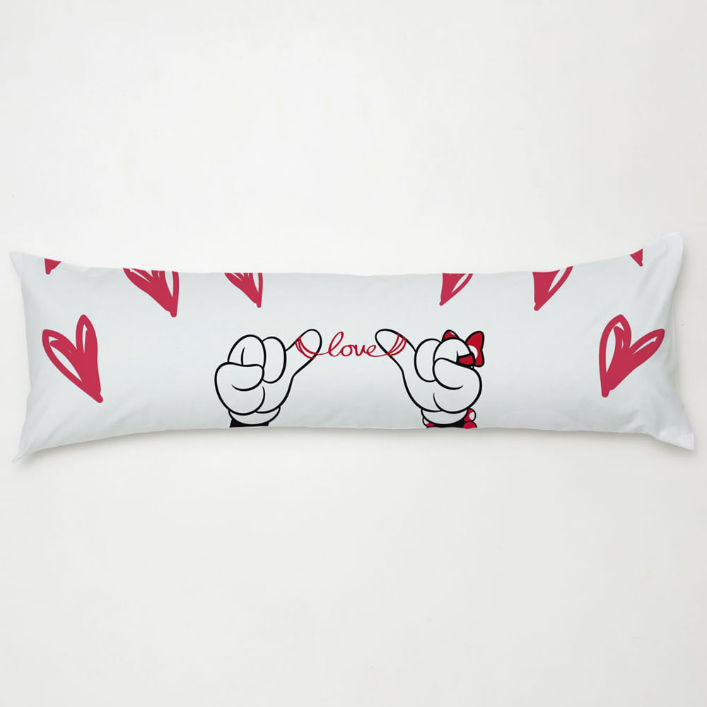 Travesseiro de Corpo Estampado com Zíper 90cm x 38cm - Love