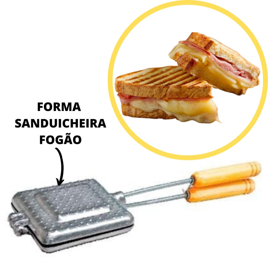 Sanduicheira Torradeira Para Fogão Fogareiro Misto Chapa