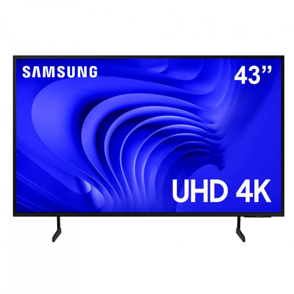 Smart TV 43 4K Samsung UN43DU7700GXZD LED, Processador Crystal 4K, Gaming Hub, AI Energy Mode, Alexa built-in, Wi-Fi, Bluetooth, USB e HDMI