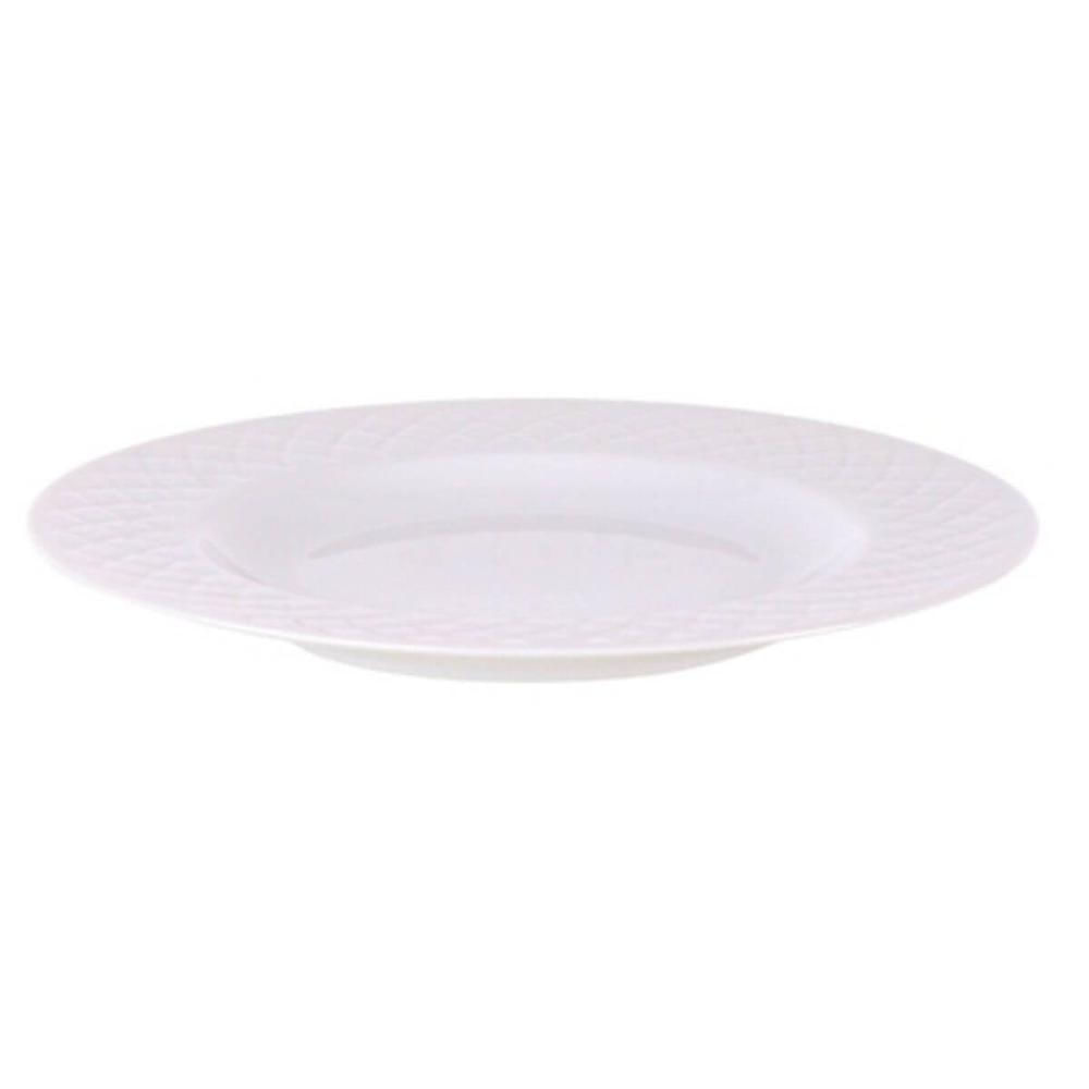 Jogo 12 Pratos Sobremesa Porcelana Ingrid Branca 21cm Mesa Posta Buffet Restaurante Tramontina