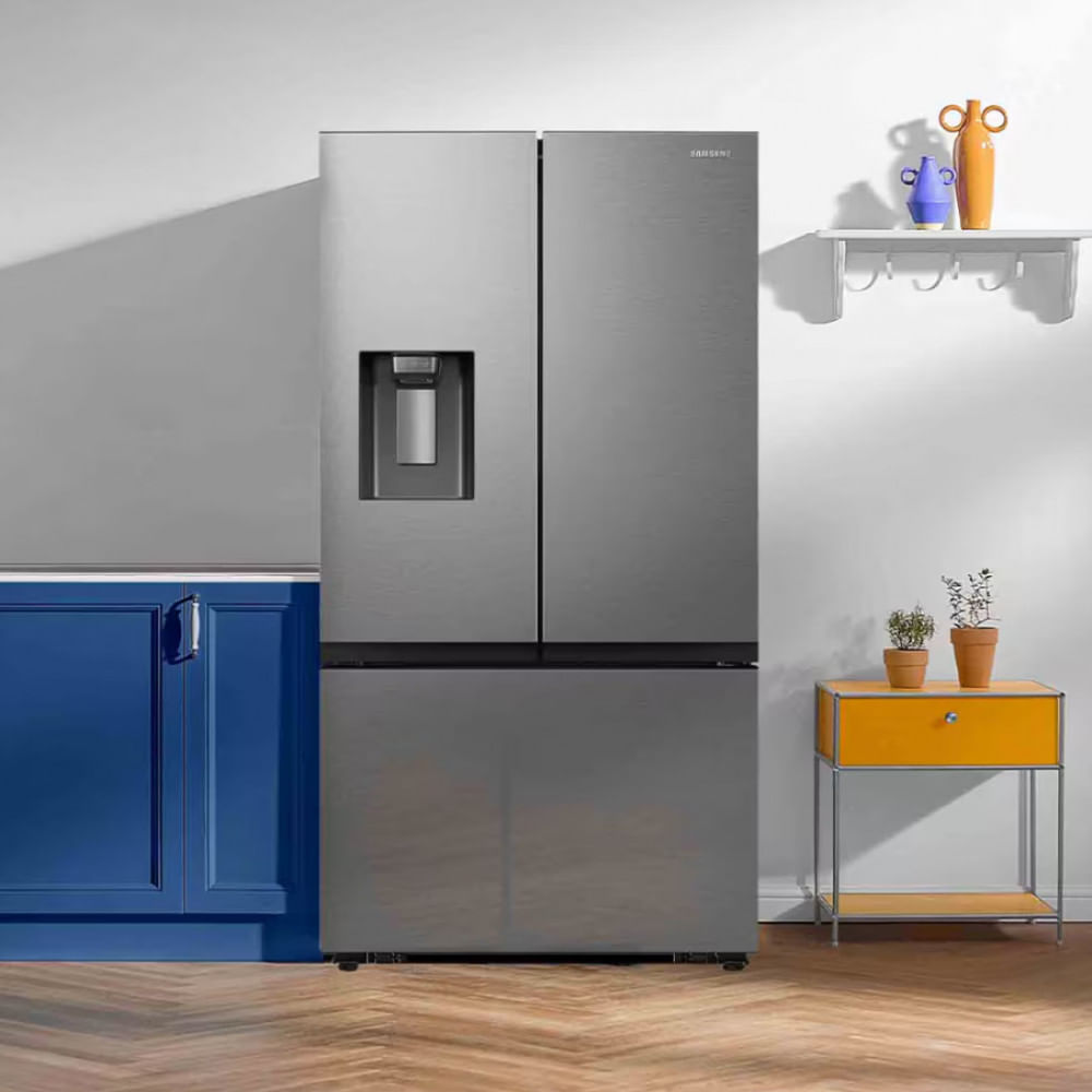 Geladeira Smart Samsung Frost Free French Door RF27 com SpaceMax e All Around Cooling 576L - Inox Inox / 110V