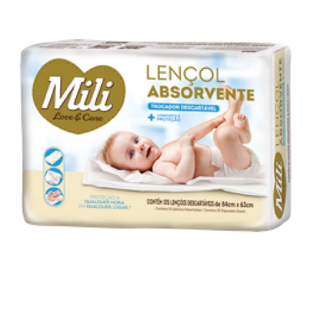 Trocador Descartável Mili  Love&Care 12 Pacotes c/ 5 unidades