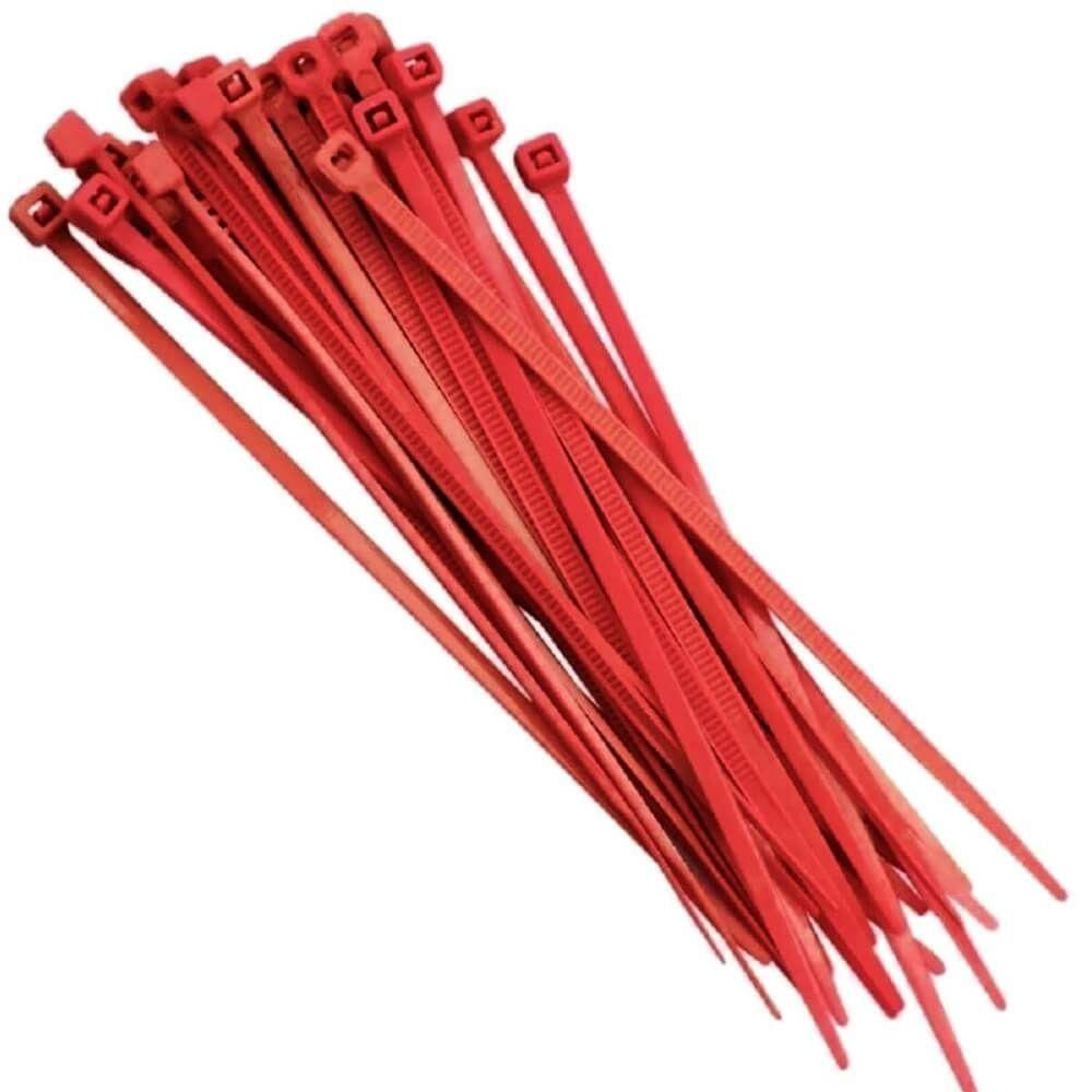 Abraçadeira De Nylon Vermelha 3,6x300mm Com 50 Peças - 7307 - Brasfort