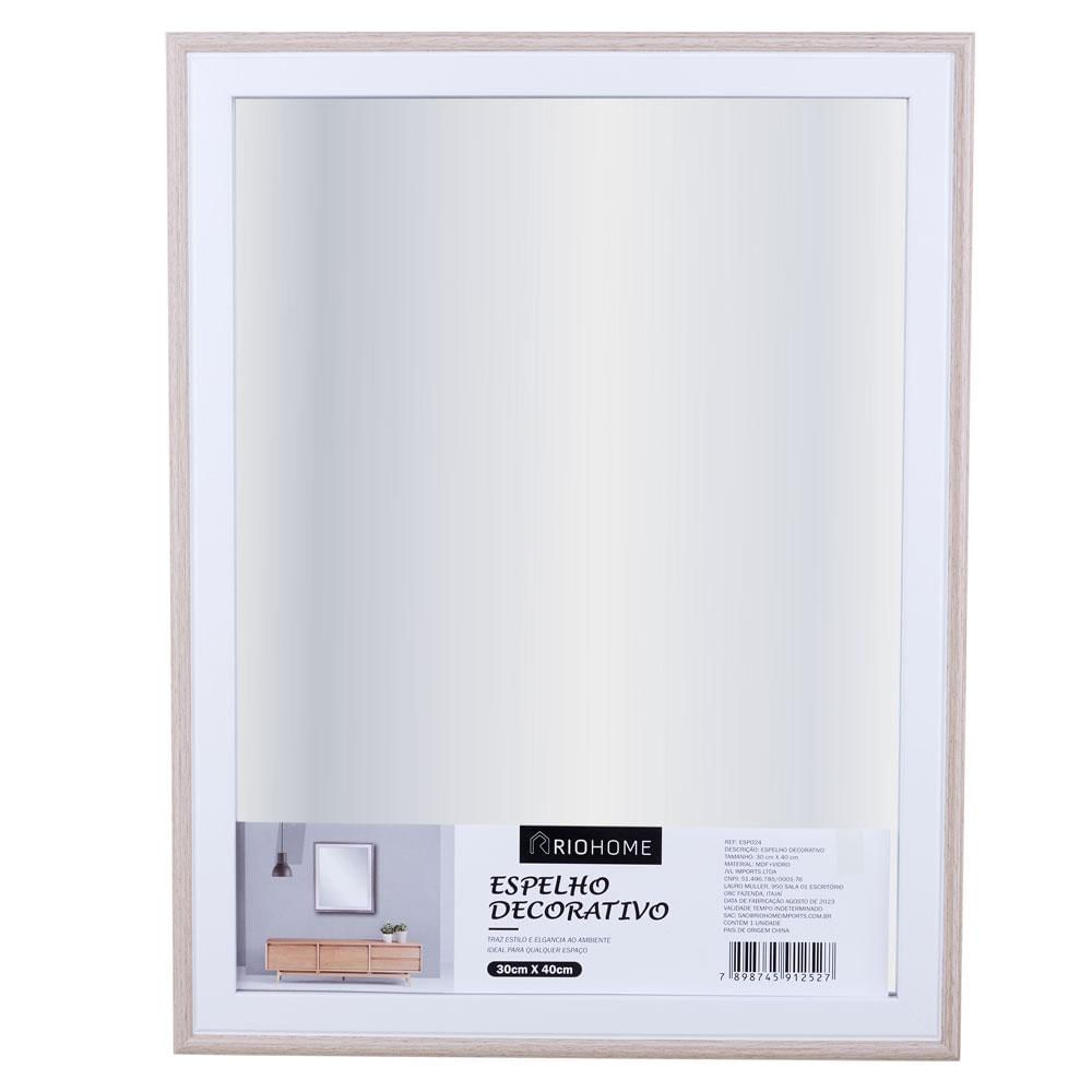 Espelho 30x40 Com Borda Cinza Rio Home