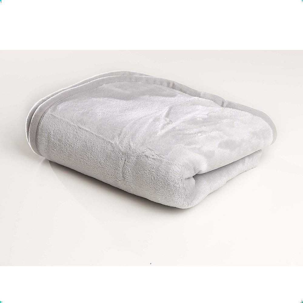 Cobertor para Berço Liso Flannel Super Macio 300g/m² Cinza