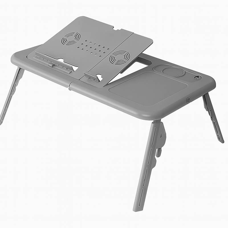 Mesa Notebook Cinza 02 Cooler Altura e Inclinação Ajustáveis