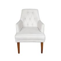 Cadeira Poltrona Decorativa Paris Sala De Jantar Recepção Retro Com Braça Suede Branco Lar Móveis E Decoração