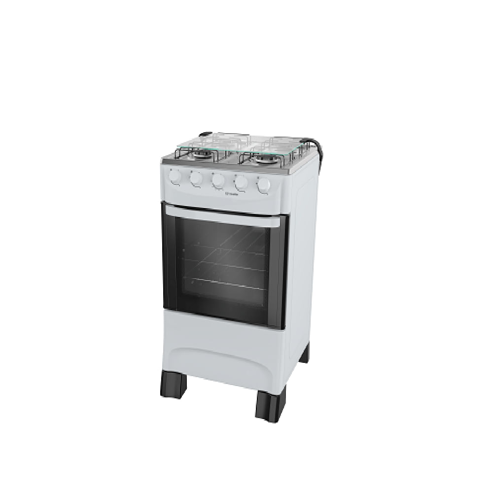 Fogão de Piso Mueller 4 Bocas Mesa Inox Branco MFI4BA N/A