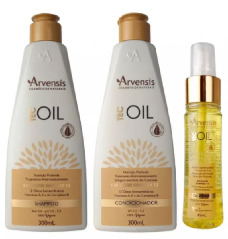 Kit Arvensis Tec Oil Shampoo + Condicionador + Finalizador