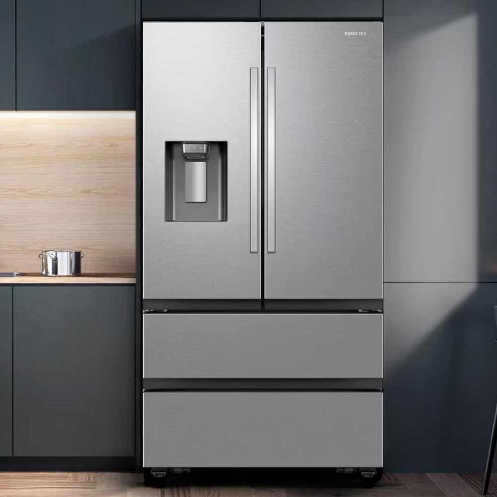 Geladeira Smart Samsung Frost Free French Door RF26 com SpaceMax e All Around Cooling 550L Inox