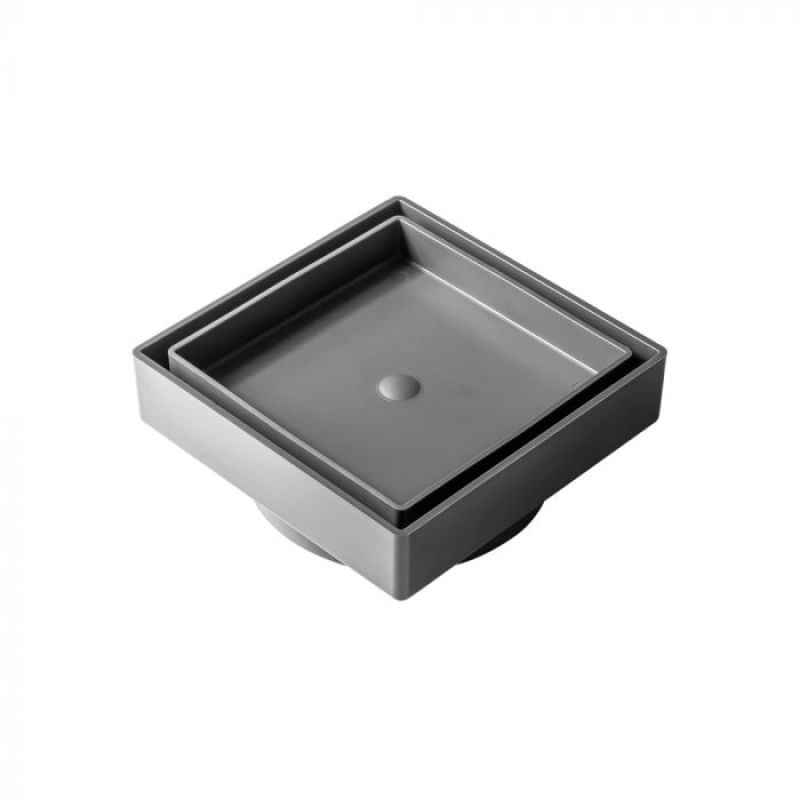 2 Ralos Oculto 15x15 Invisível Seca Piso Porcelanato Cinza