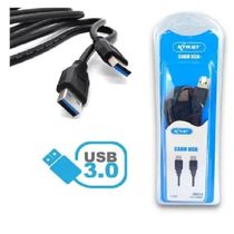 Cabo Usb 3.0 De Dados Macho/macho 1.5m Preto Grosso Knup