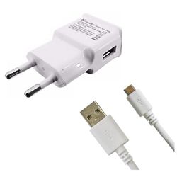 Kit Carregador Galaxy J7 Neo Sm-J701mt Cabo Micro USB V8 Branco Kingo