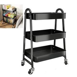 Carrinho Multiuso Brinquedos Sala Organizador Cozinha Manicure 3 Prateleiras Auxiliar Aço
