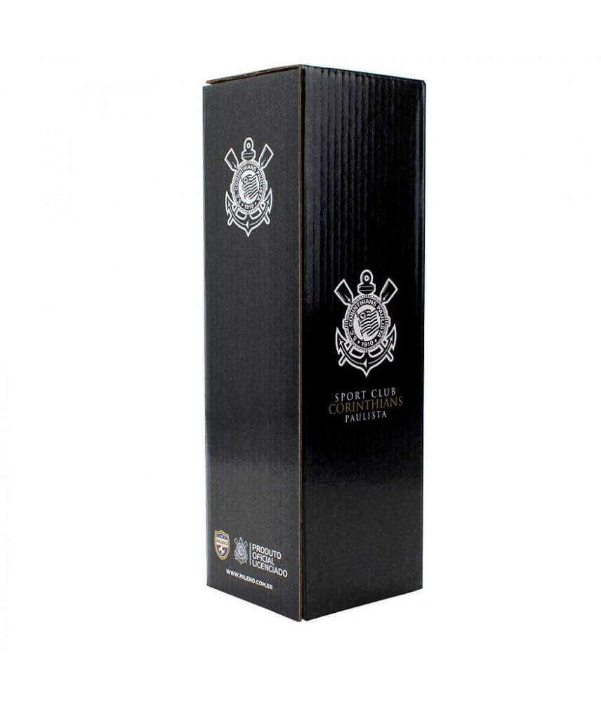 Garrafa De Plástico Corinthians Preta com Escudo 600ml