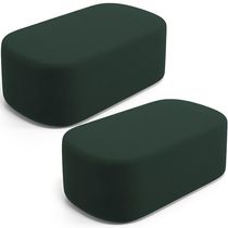 Kit 02 Puffs Decorativos Orgânicos Para Living Quarto 100cm Doha W01 Suede Verde Musgo - Lyam Decor
