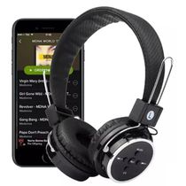 Fone De Ouvido Bluetooth Micro Sd Mp3 Rádio Fm Player - Preto