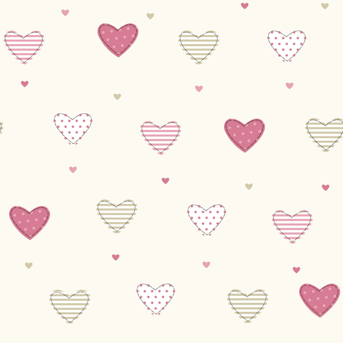 Papel de Parede Fofura Baby Corações Rosa FF4057