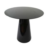 Mesa Lateral Cone Redonda 41Cm Laqueada tonalidade principal Preto.