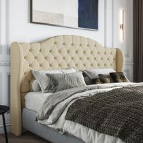 Cabeceira Estofada King 195 Cm Cristal Linho Creme
