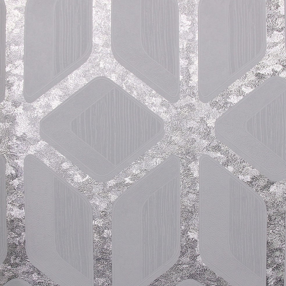 Papel de Parede White Swan Geométrico Cinza WS100201R