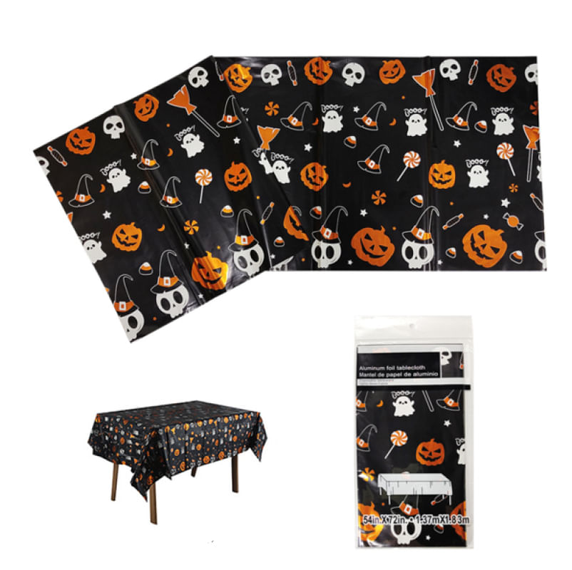 Toalha de Mesa Metalizada Tema Halloween - Decoração