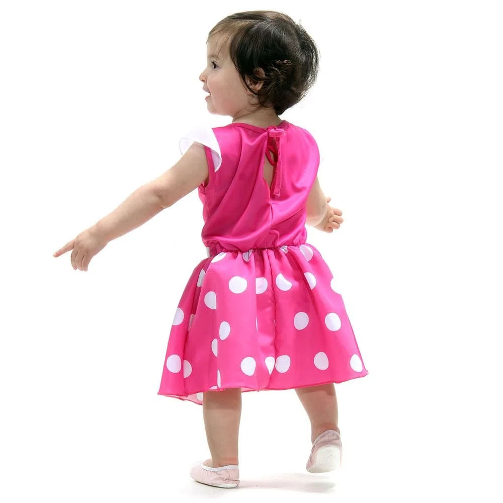 Fantasia Vestido Minnie Bebe Rosa - Tamanho M (18 meses) - 922013- Sulamericana