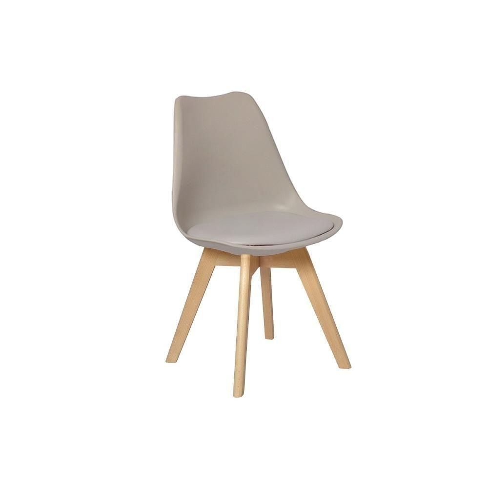Kit Mesa Jantar Eiffel 90cm Branca + 02 Cadeiras Leda - Nude