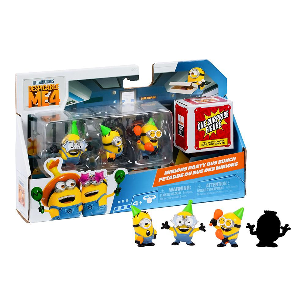 Kit com 4 Figuras Col 5cm Meu Malvado Favorito 4 Party Bus
