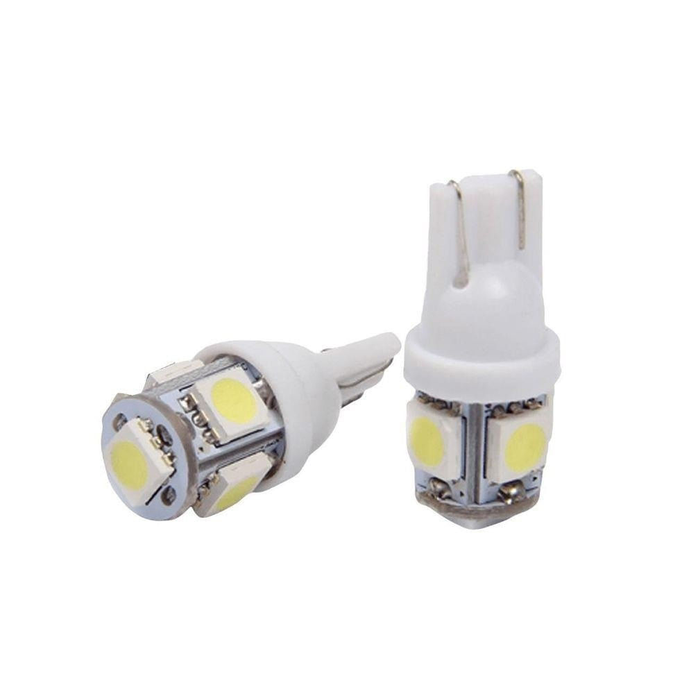 Lâmpada 5 Leds Esmagada Grande (Pingo) Smd T10 5050 Par