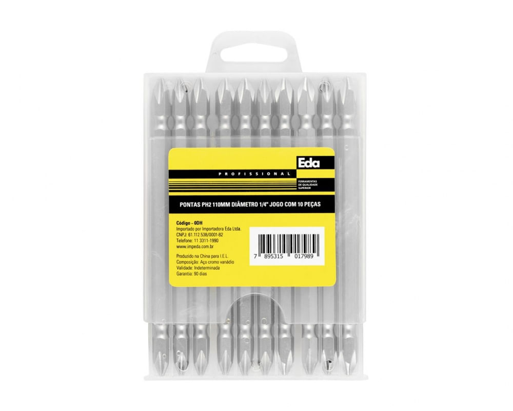Pontas Duplas Phillips 1/4 110Mm C/10 Pcs Blister