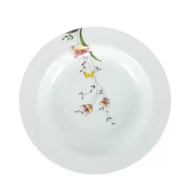 Prato Fundo 23 cm Porcelana Real Schmidt Decoração Carmem