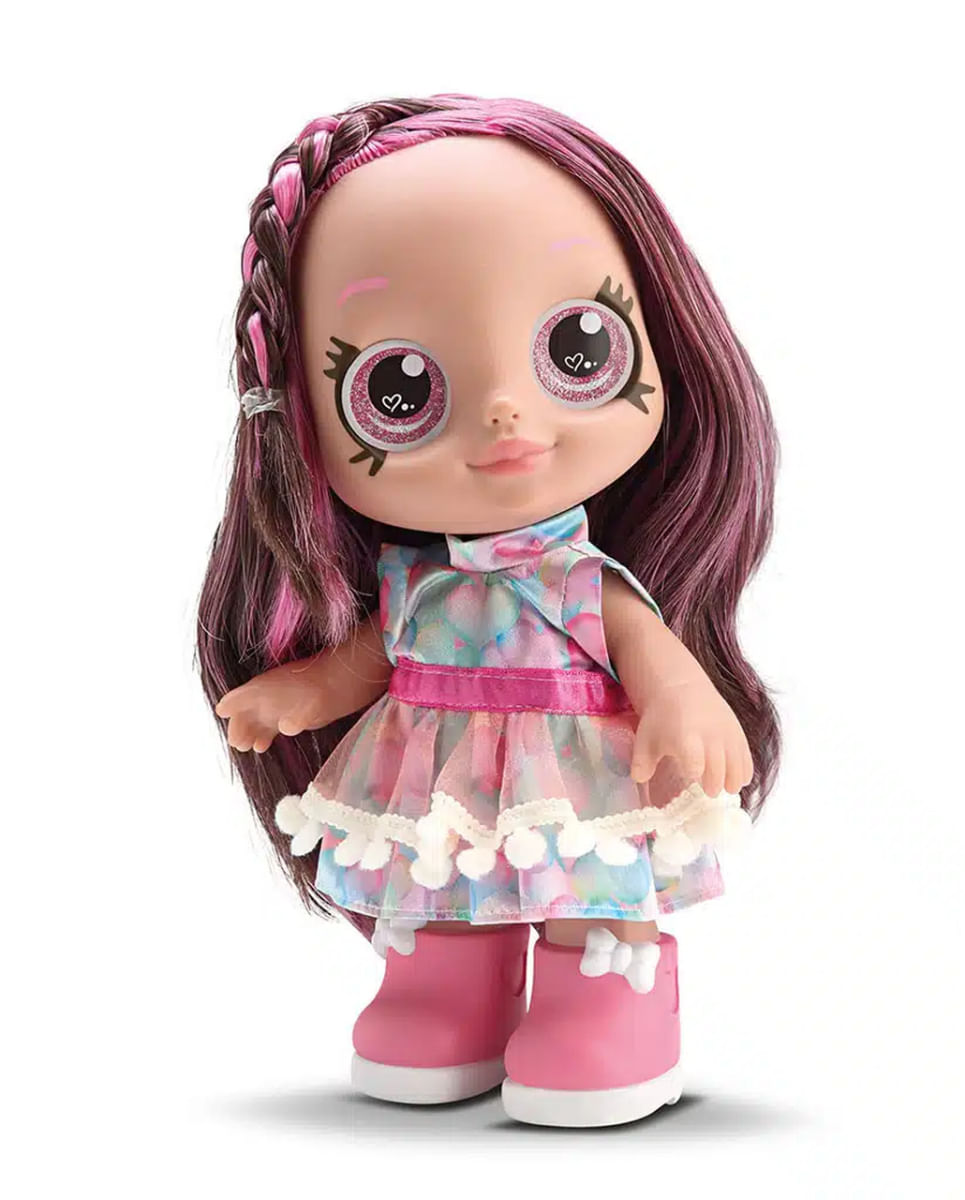 Boneca Rainbow Nails Com Cabelo Pink/Castanho - Bambola 803