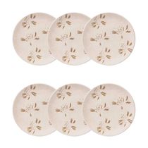 Jogo 6 Pratos Sobremesa Cerâmica Oxford Unni Orquídea 20 Cm: Floral