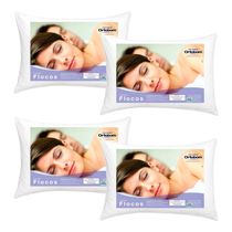 Kit 4 Travesseiros 45x65 Ortobom Flocos