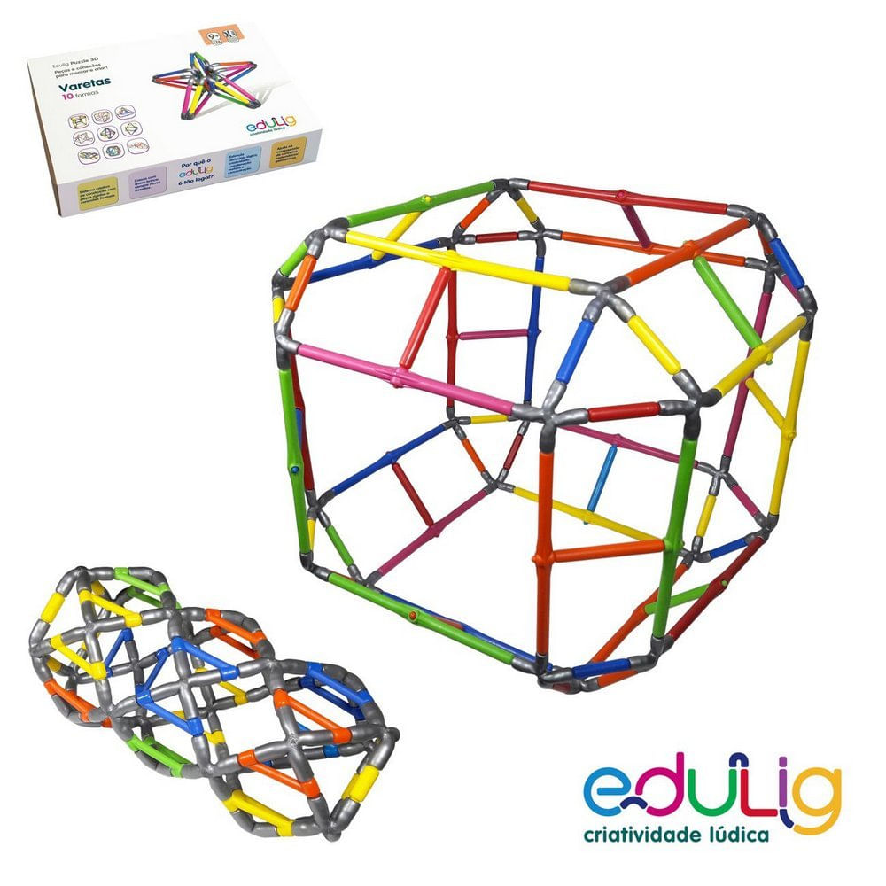 Quebra-cabeça Edulig Puzzle 3D Varetas - 10 sugestões de montagem - 170 peças - Edulig - Y6G9FE3QX - Edulig