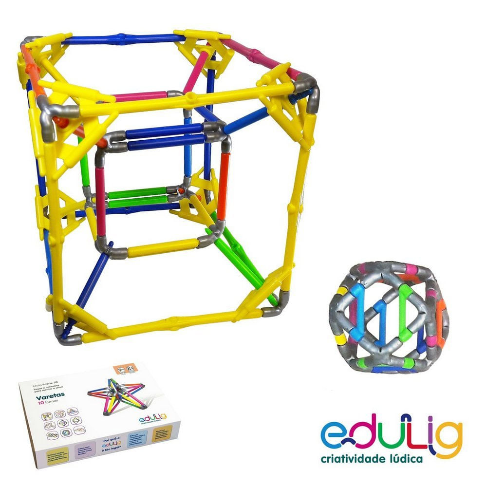 Quebra-cabeça Edulig Puzzle 3D Varetas - 10 sugestões de montagem - 170 peças - Edulig - Y6G9FE3QX - Edulig