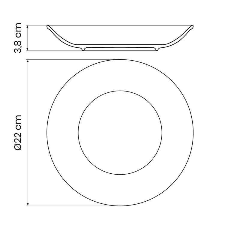 Prato Fundo Bárbara em Porcelana Branca 22 cm Tramontina