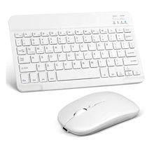 Kit Teclado e Mouse Bluetooth 5.2 Utra Fino Compatível Com Pc, iPad e Android - Branco