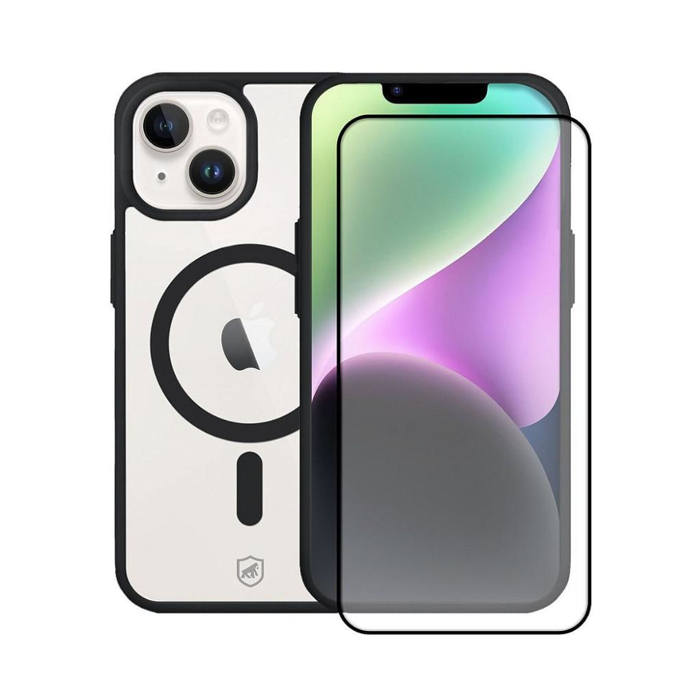 Capa Magsafe Preta e Pelicula Coverage para iPhone11-Gshield