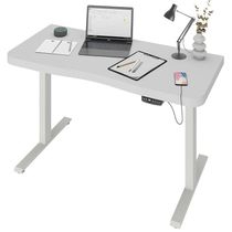 Mesa Com Regulagem De Altura Elétrica Para Escritório Home Office Aurum A02 Branco - Lyam Decor