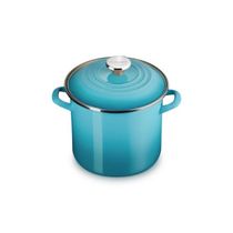 STOCKPOT LE CREUSET EM AÇO ESMALTADO COM PEGADOR EM AÇO INOX 7,6L 22CM AZUL CARIBE 56000081702203