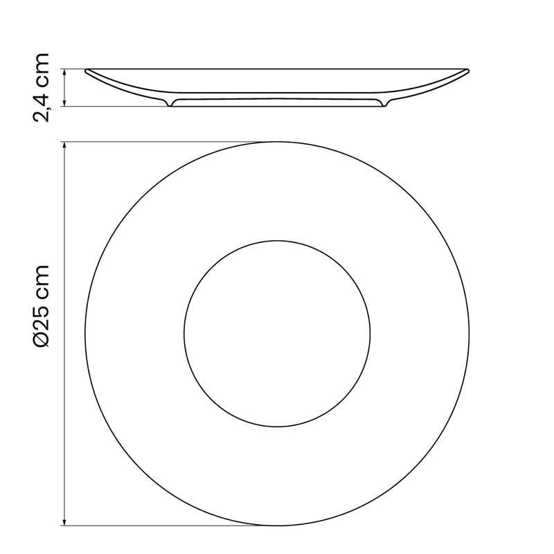 Prato Raso Leonora em Porcelana Branca 25 cm Tramontina